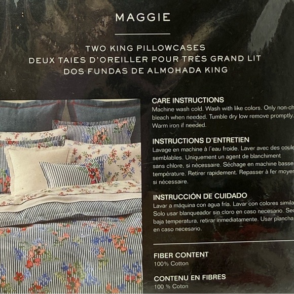 Lauren Ralph Lauren 2 King Size Pillowcases Maggie Floral Cottage NWT - Picture 7 of 8